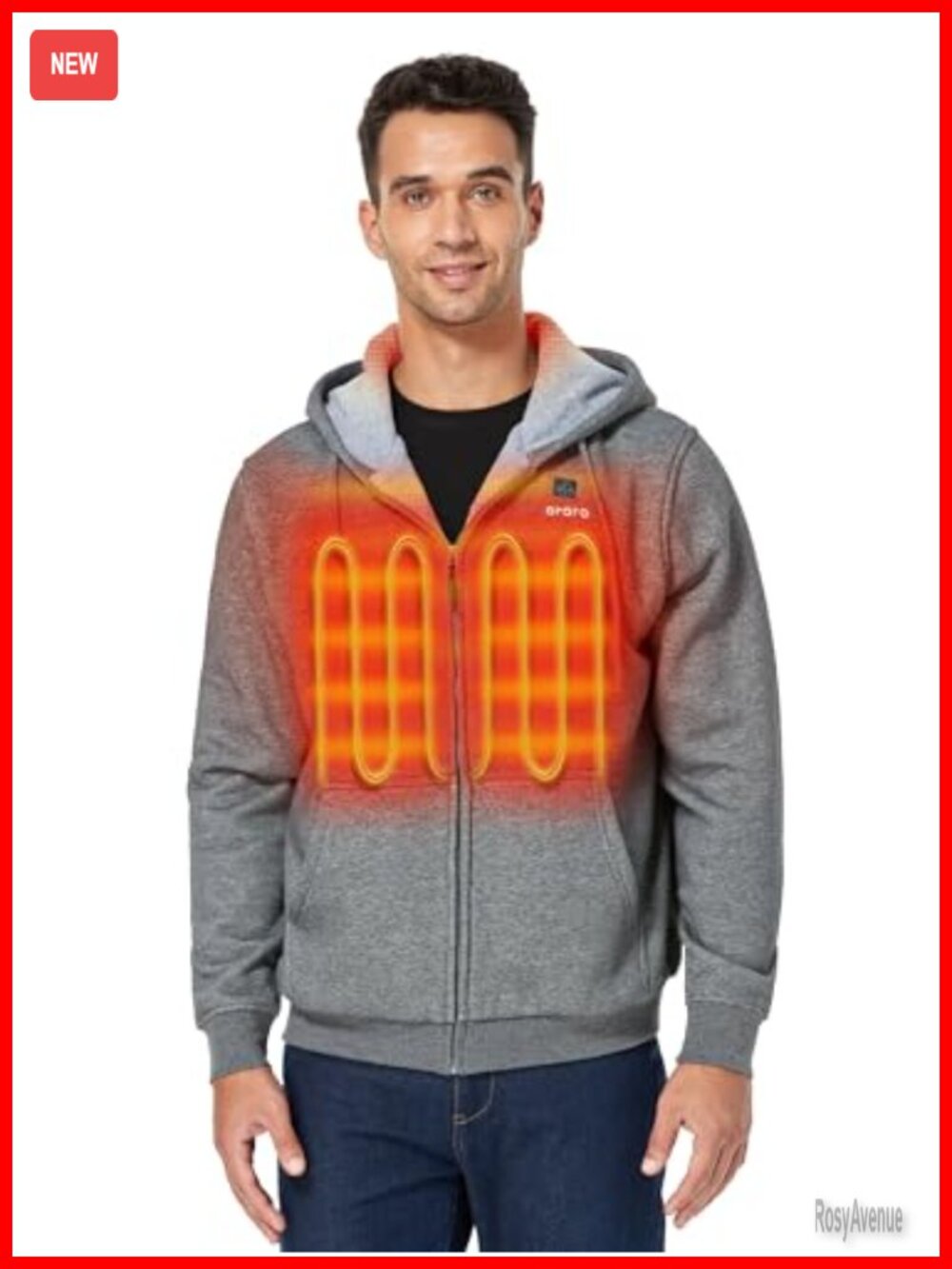 Unisex Heated Fleece Hoodie with Battery 4-Zone Heating Zip Up Warm